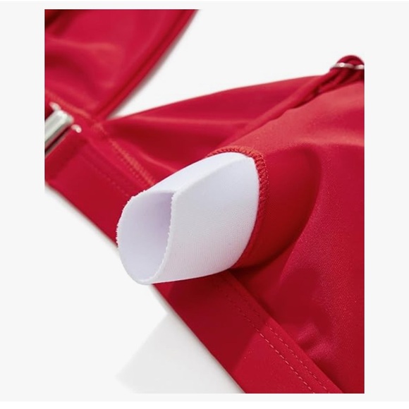 SUUKSESS Red Women High Waisted High Cut Bikini Set Sexy Triangle Small New - Picture 6 of 6